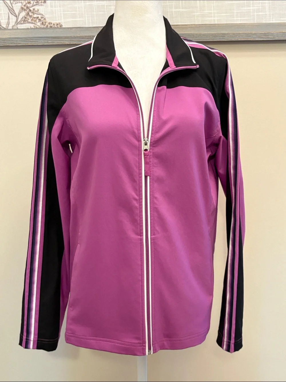 made for life Pink and Black Zip-Front Jacket Medium - Picture 1 of 12